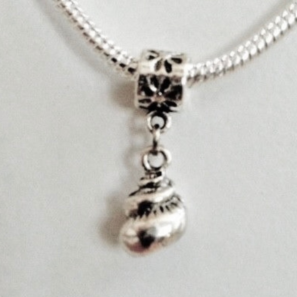 “Seashell” Silver Plated Dangling Charm Bead For European Style Charm Bracelets